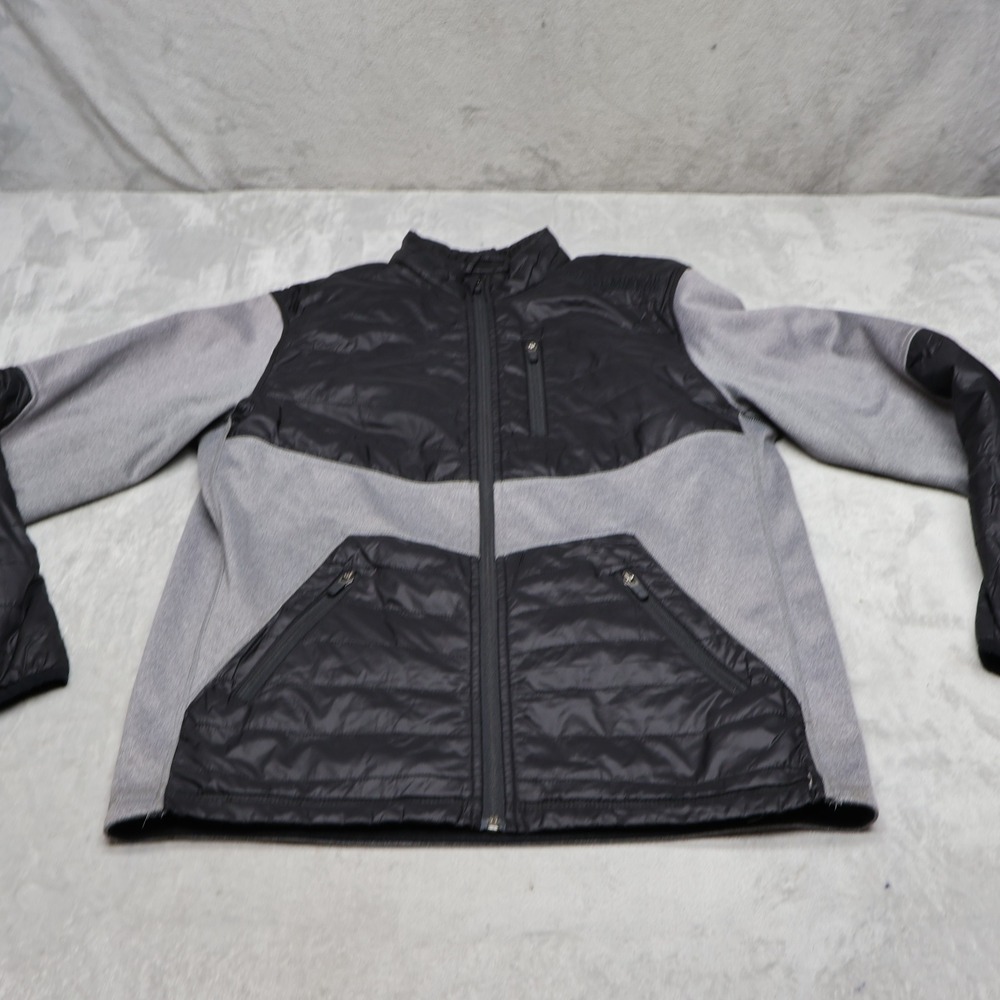 Harley Davidson Jacket Mens Medium Black Fleece Full Zip Moto Quilted Hybrid